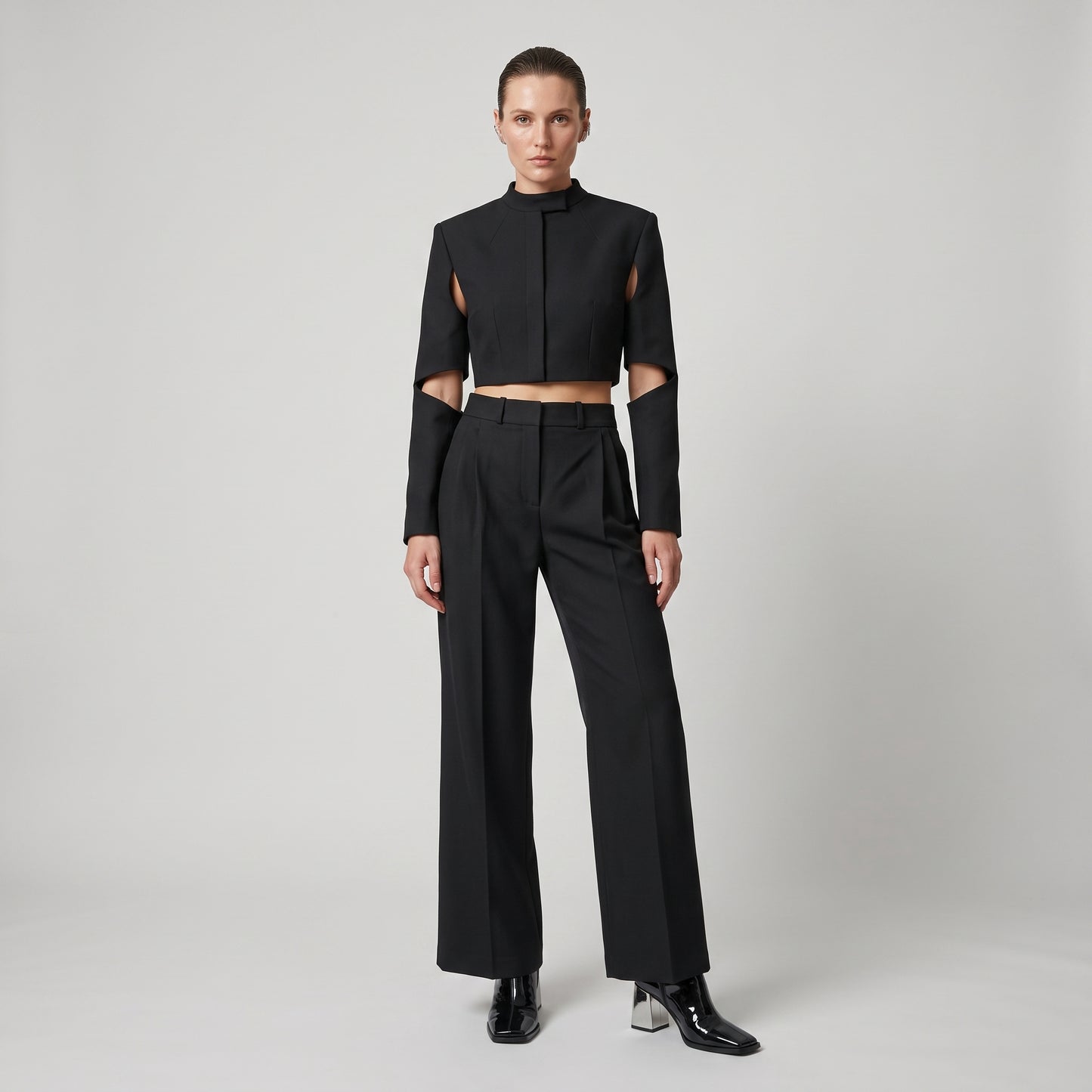 Tailored High-Rise Pleated Trousers
