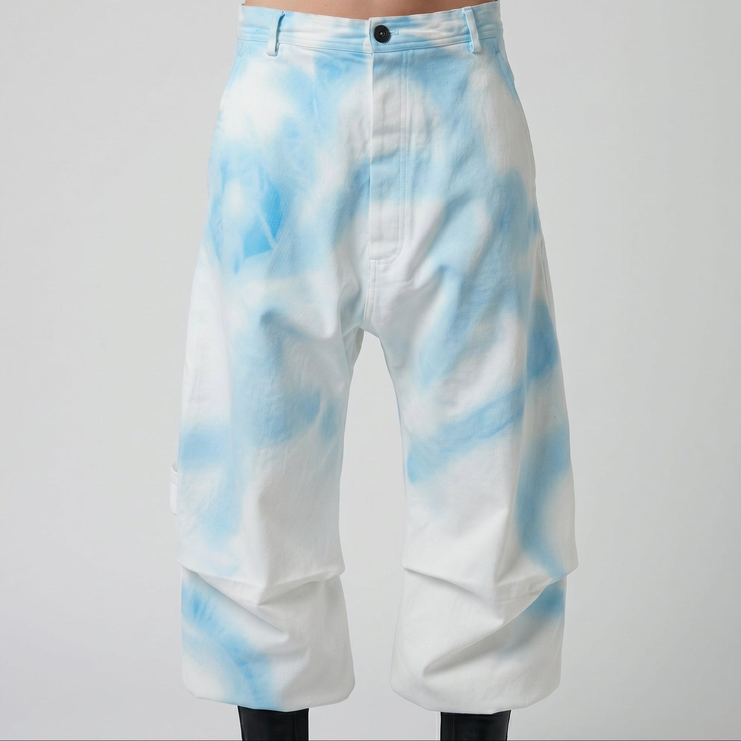 Tie-Dye Wide-Leg Cropped Trousers