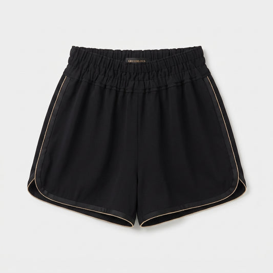 Elegant Embellished High-Waisted Shorts