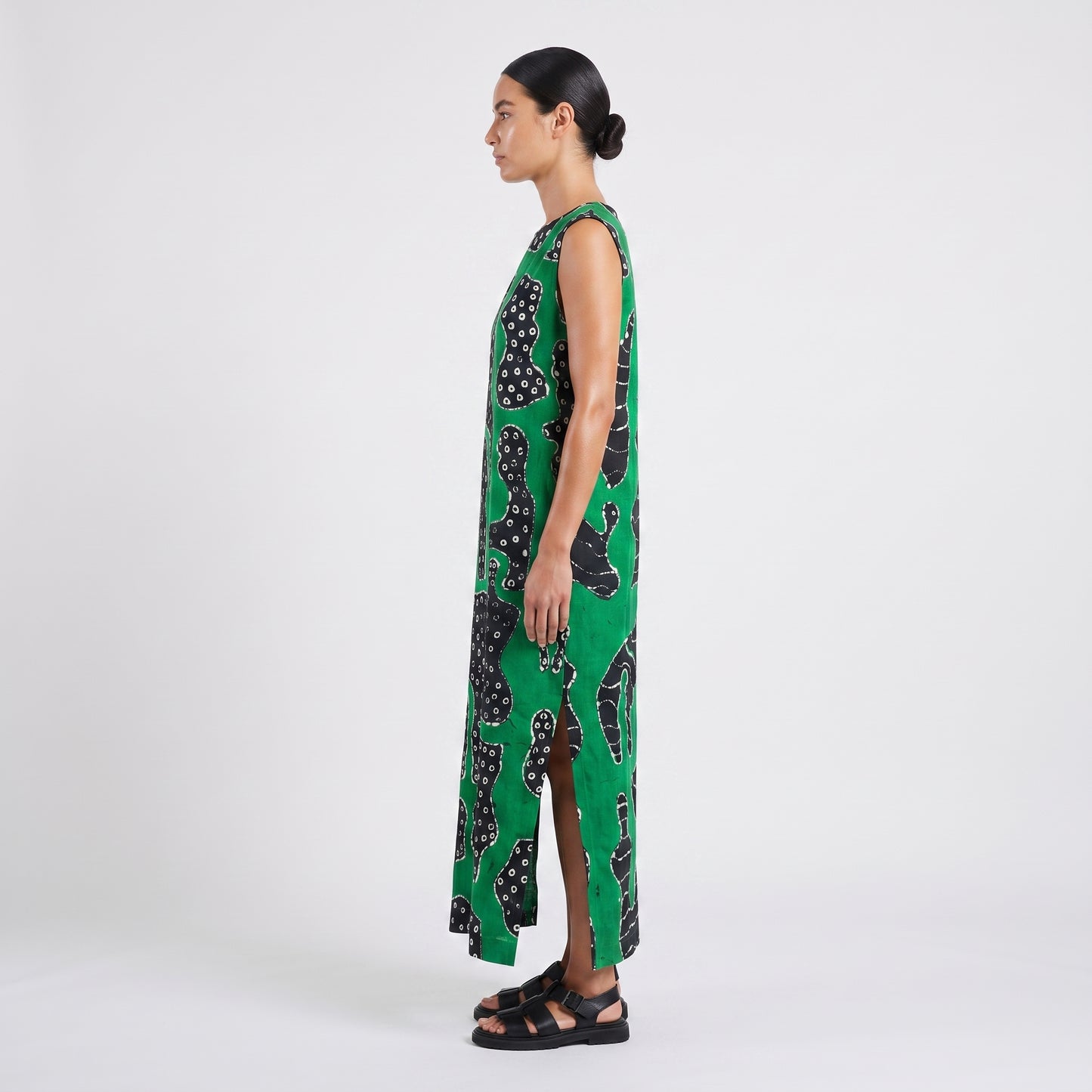 Abstract Print Sleeveless Shift Dress