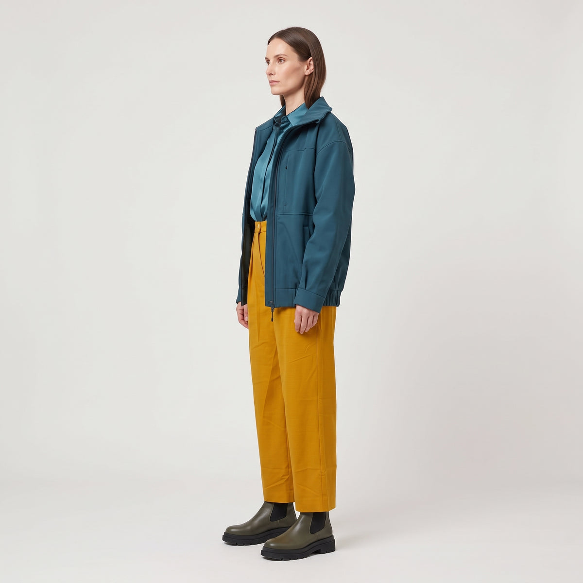 Tailored Mustard Pleated Trousers