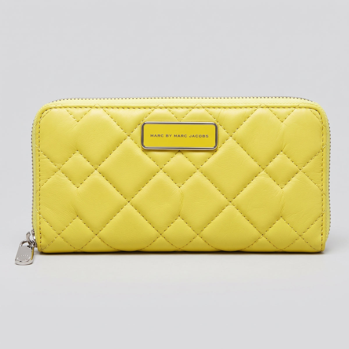 Quilted Leather Zip Around Wallet