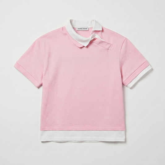 Layered Asymmetrical Polo Top