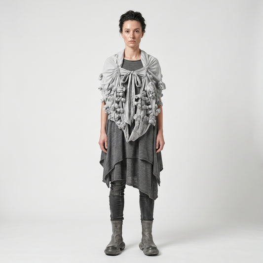 Textured Ruffle Tie Shrug