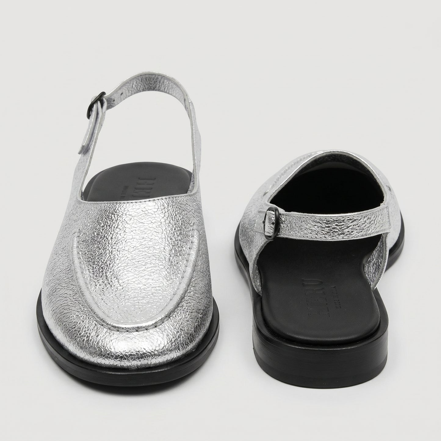 Metallic Leather Slingback Flats