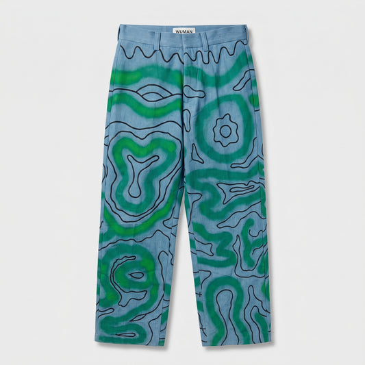 Abstract Printed Straight Leg Trousers
