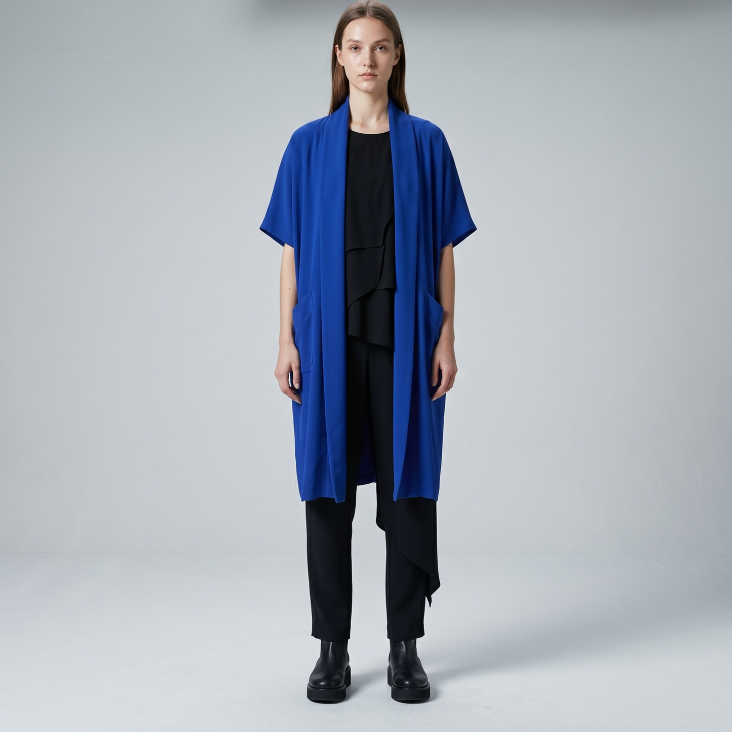 Cobalt Blue Structured Kimono Jacket
