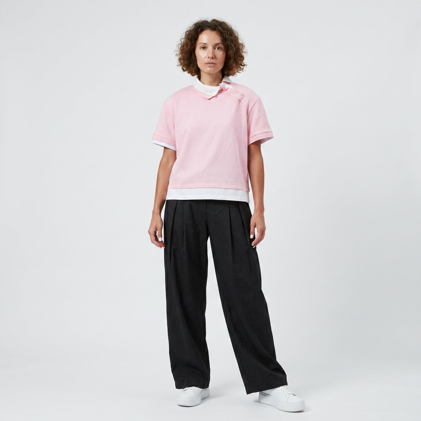 Layered Asymmetrical Polo Top