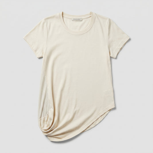 Draped Asymmetrical Cotton Tee