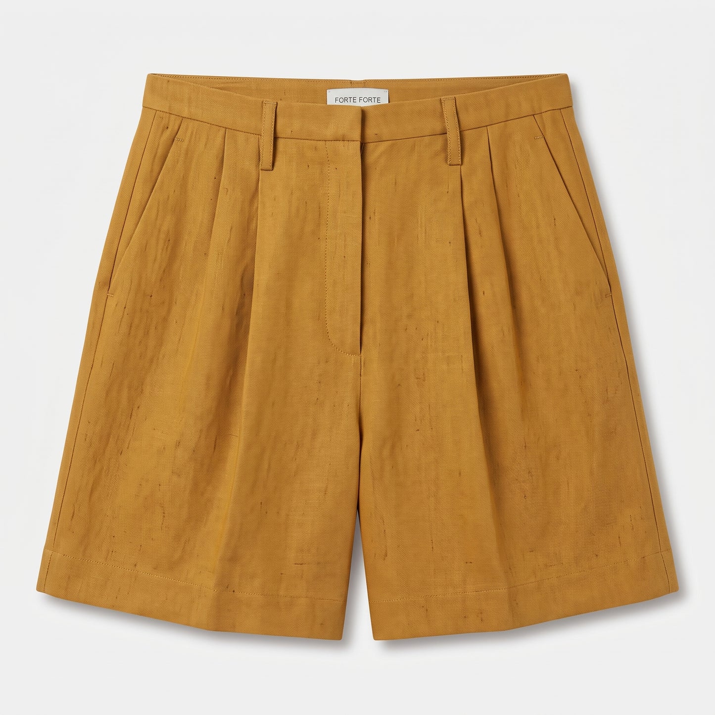Tailored High-Waist Mustard Shorts