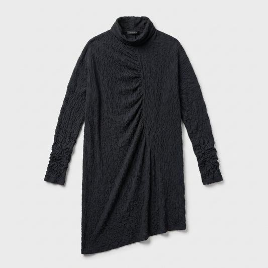 Textured Asymmetric High Neck Tunic