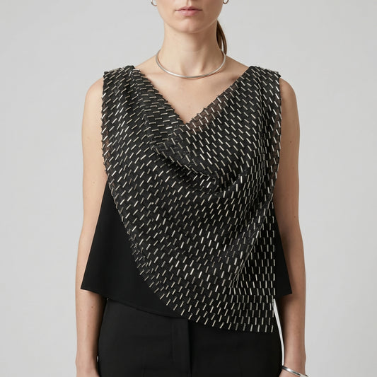 Beaded Drape Sleeveless Top