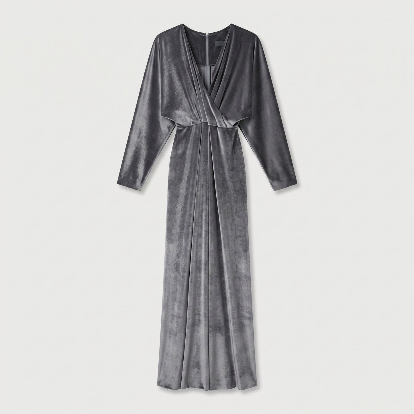 Velvet Draped V-Neck Gown