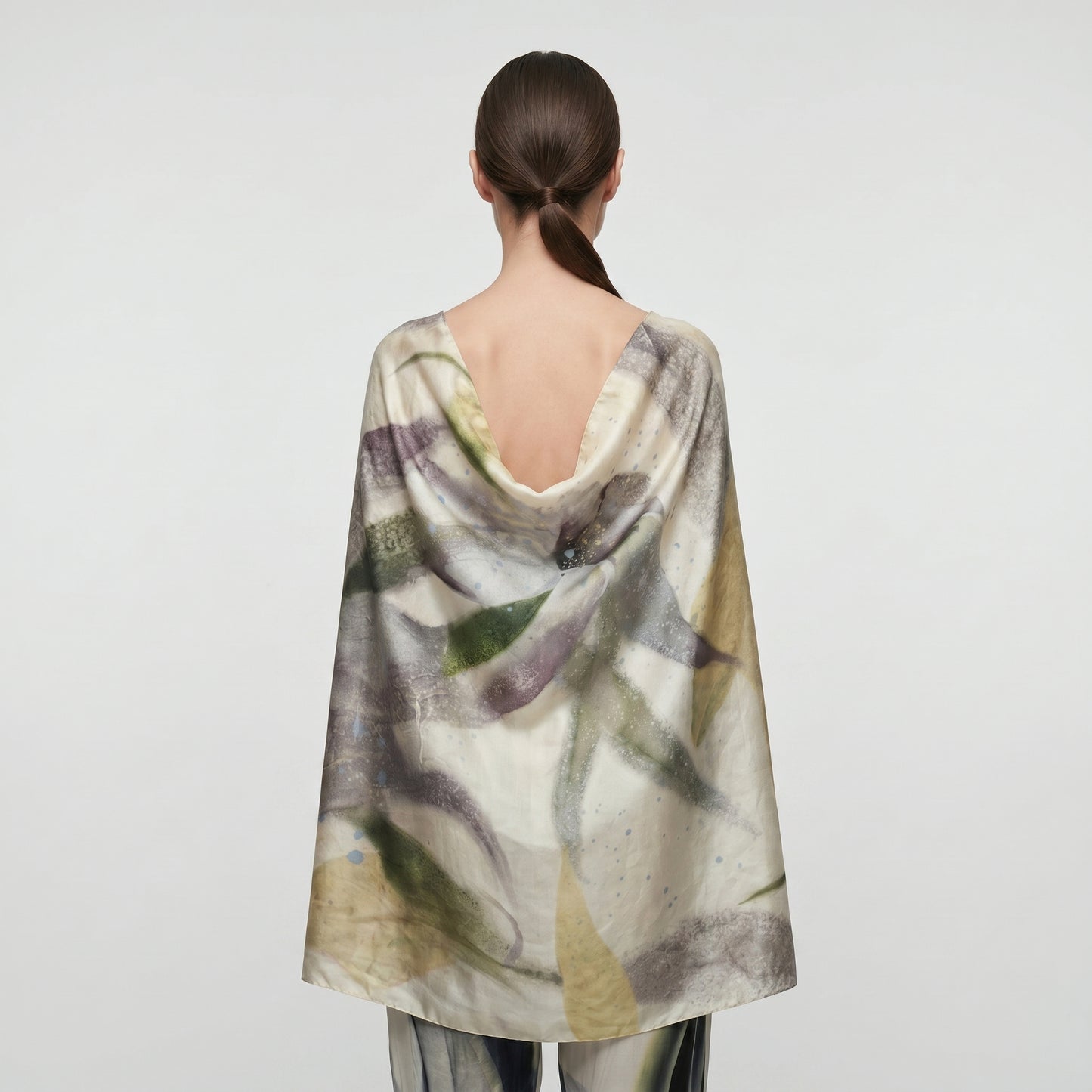 Watercolor Floral Silk Scarf