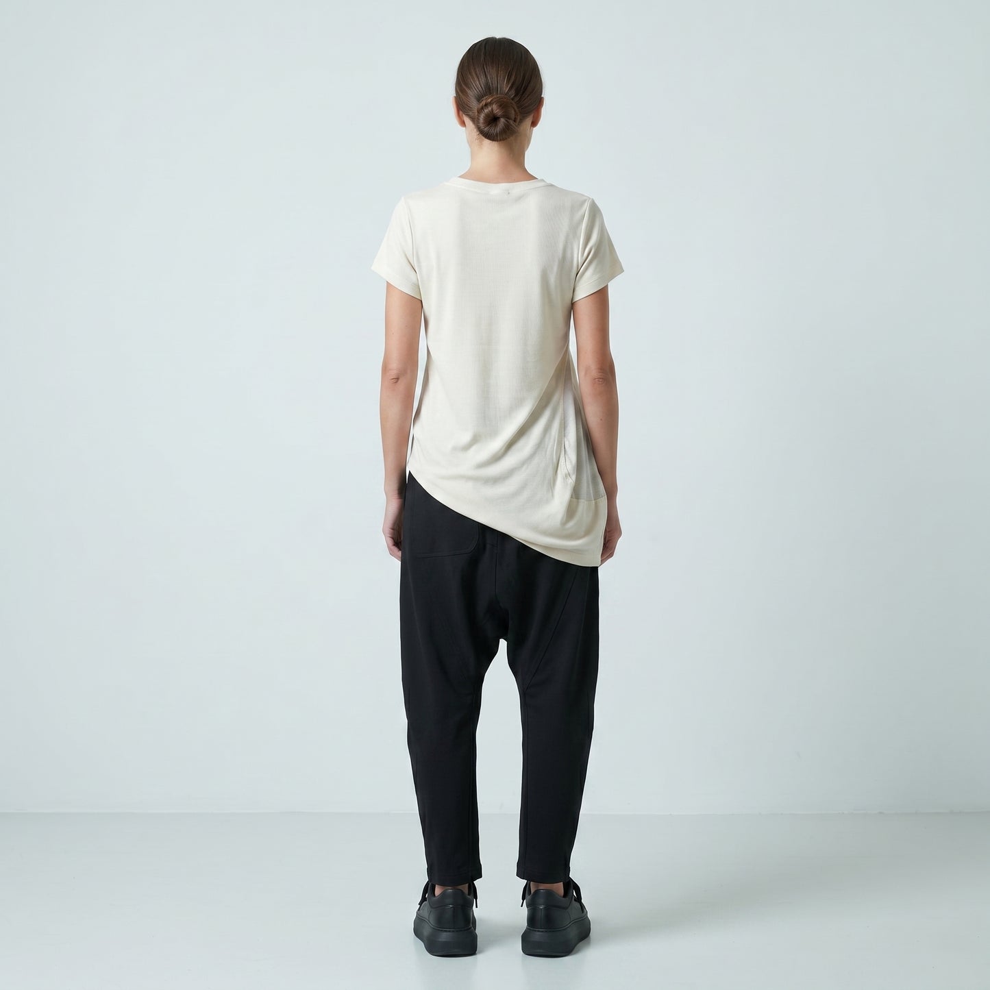 Draped Asymmetrical Cotton Tee