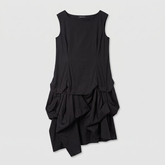 Architectural Draped Cotton Dress