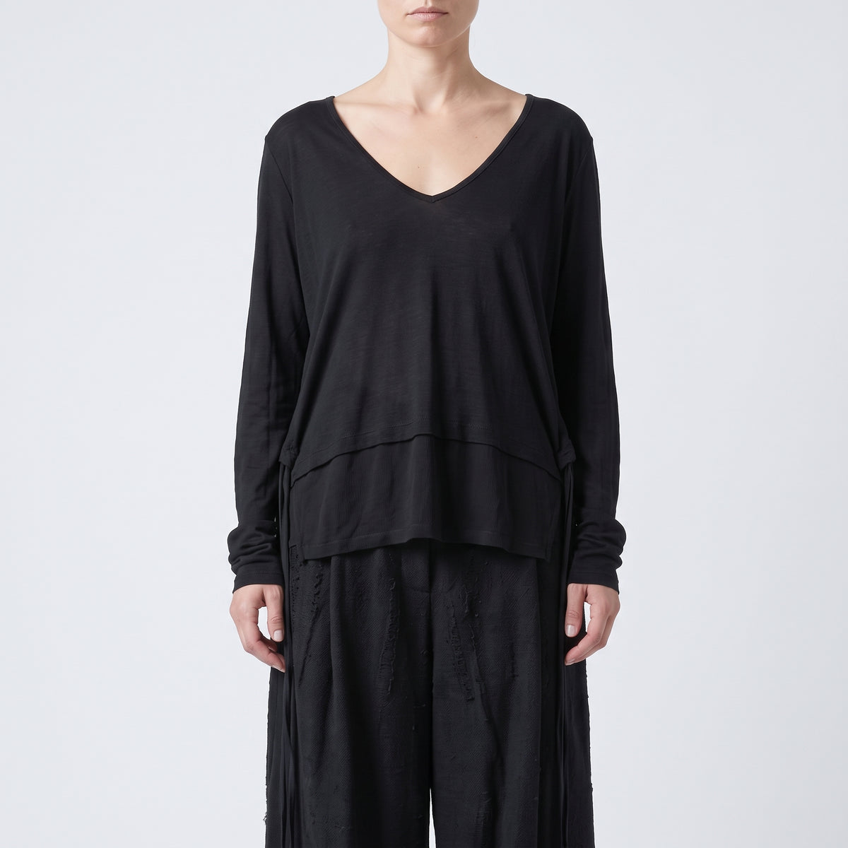V-Neck Layered Side-Tie Top