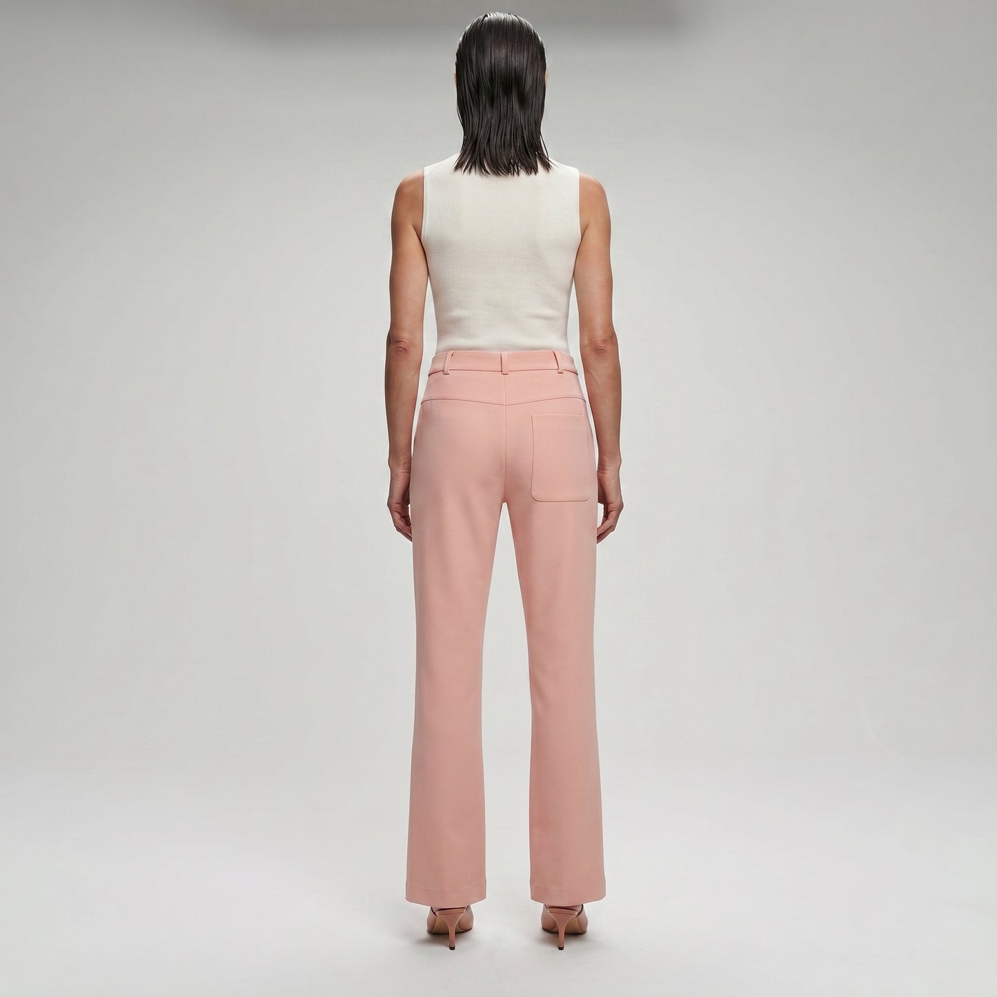 Tailored High-Waisted Blush Trousers