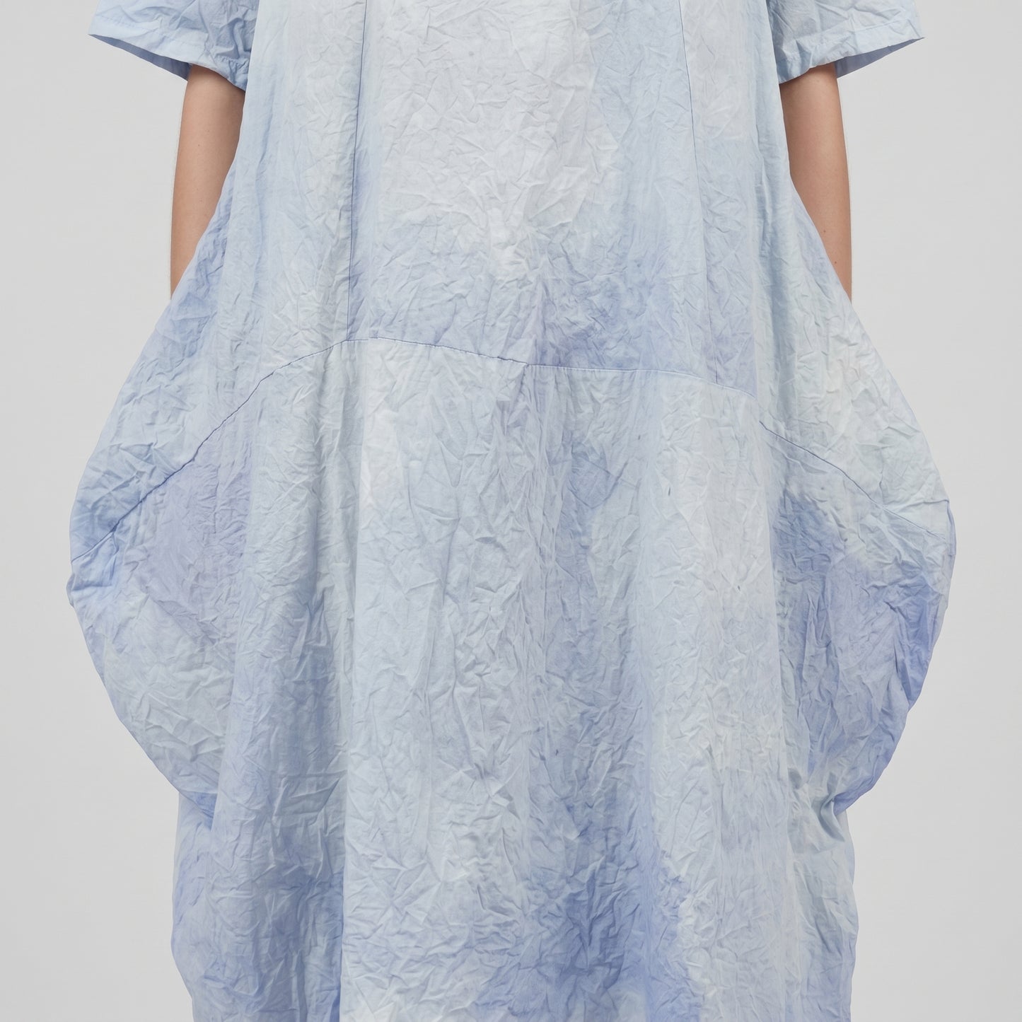 Crinkled Cloud Print Cocoon Dress