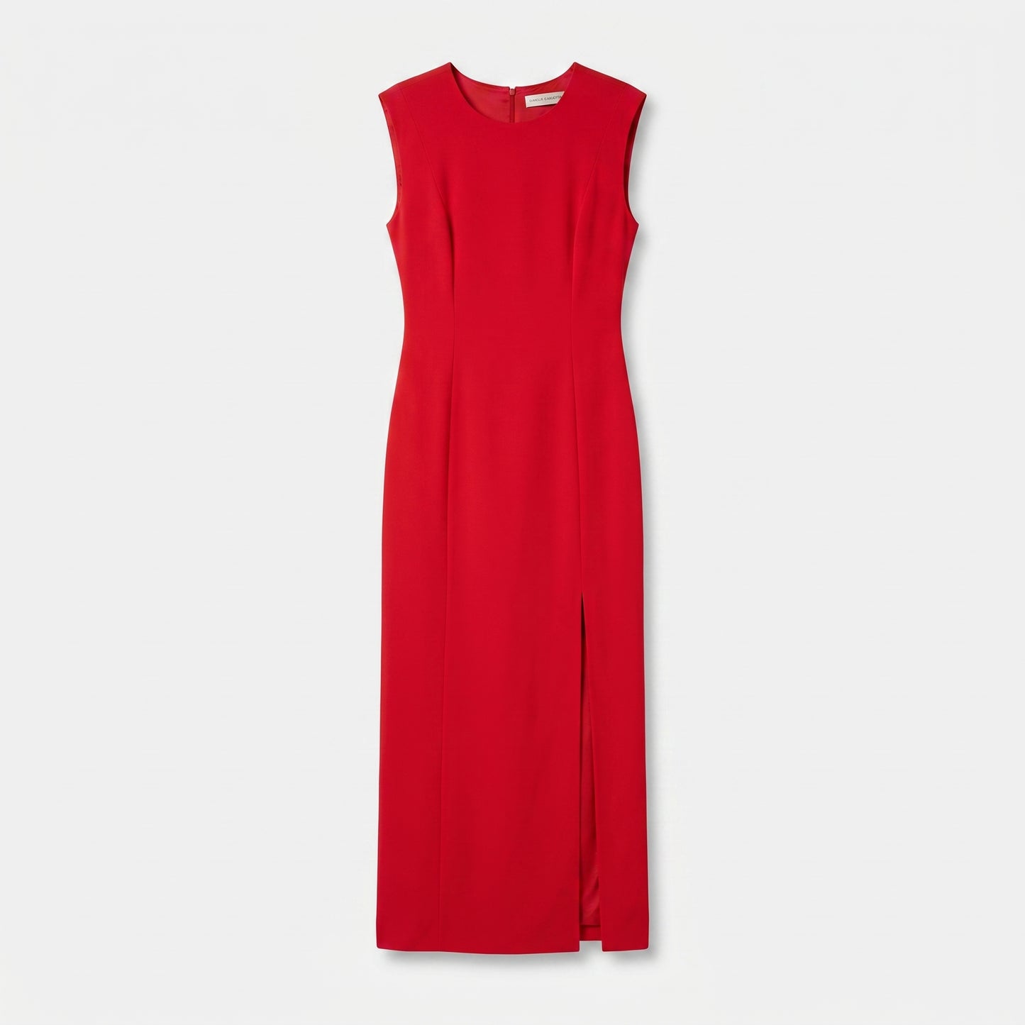 Sleeveless Red Midi Column Dress
