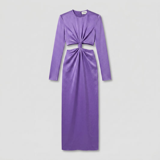 Satin Cutout Midi Dress