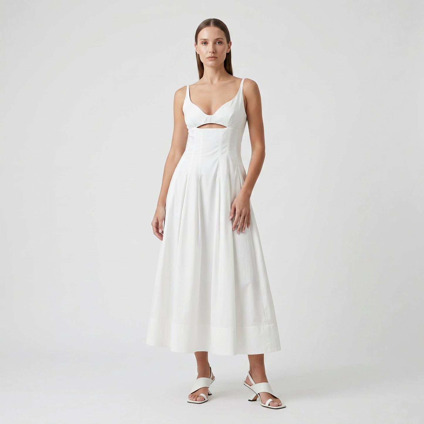 Cutout Cotton Midi Dress