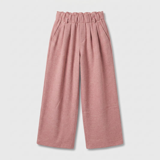 Pink Wide Leg Pleated Trousers