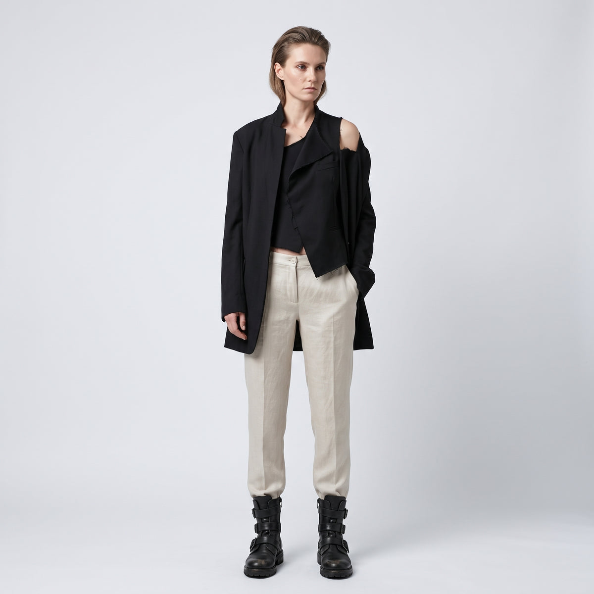 Tailored Linen Straight Leg Trousers