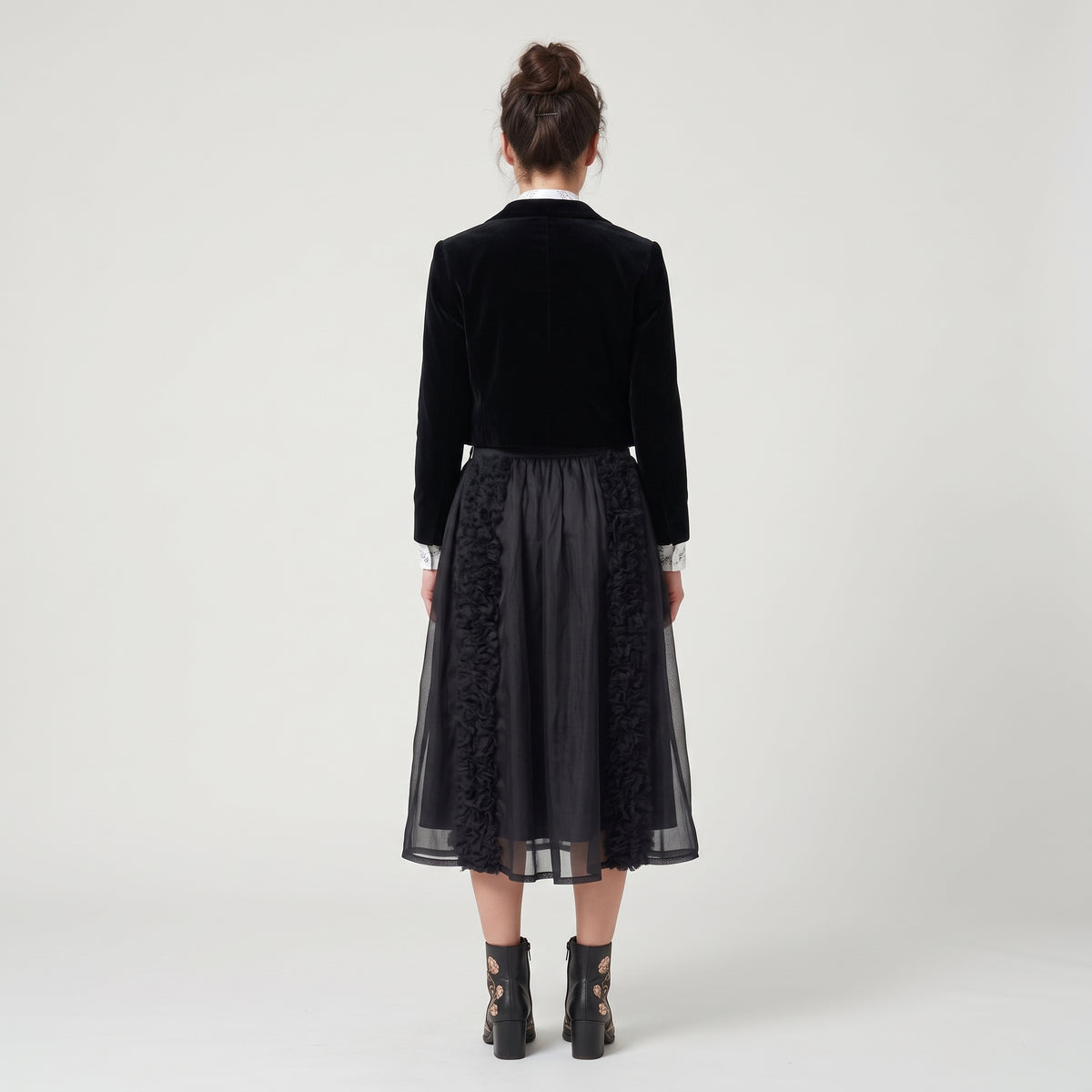 Embellished Black Tulle Skirt