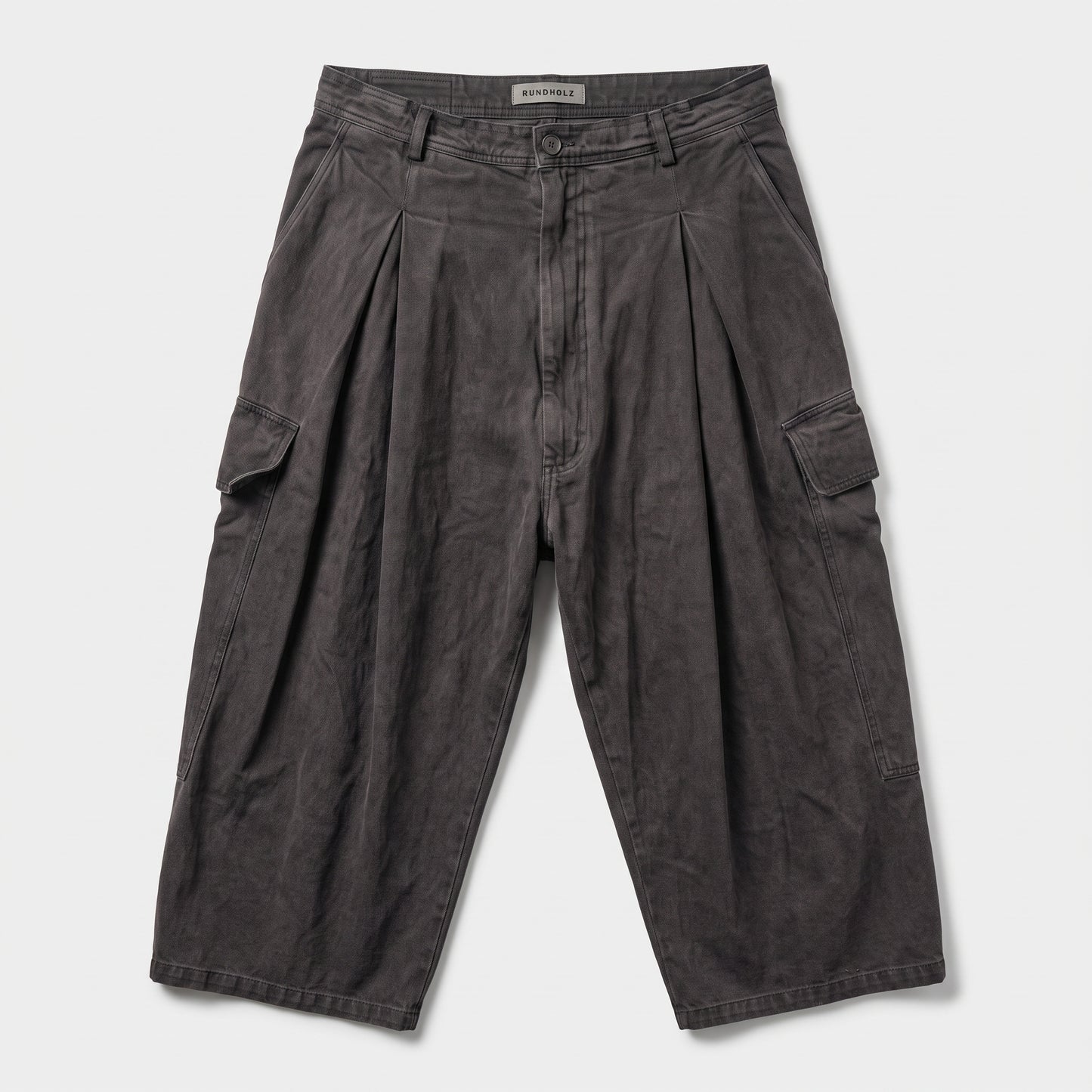 Pleated Cropped Utility Trousers