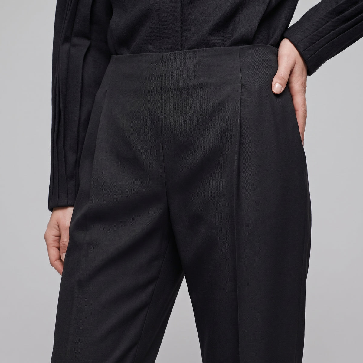 Tailored Black Slim Trousers