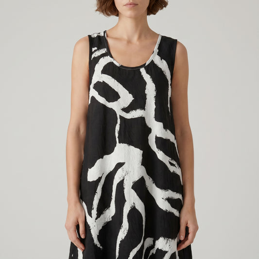 Abstract Print A-Line Dress