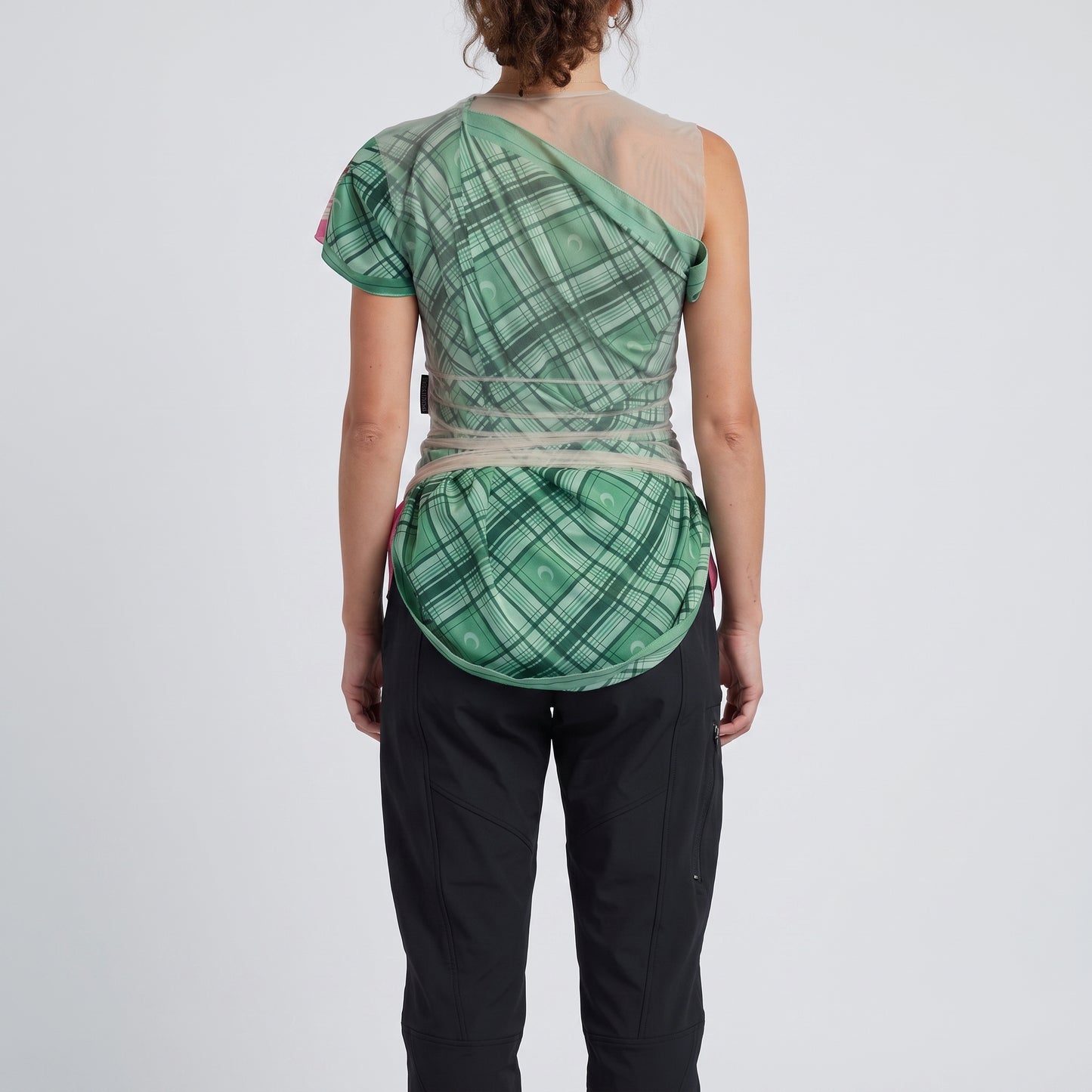 Asymmetric Plaid Mesh Top