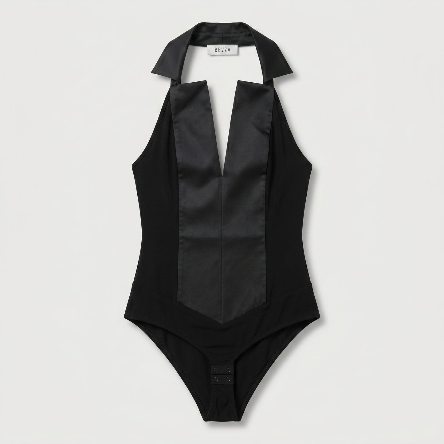 Tuxedo Halter Neck Bodysuit