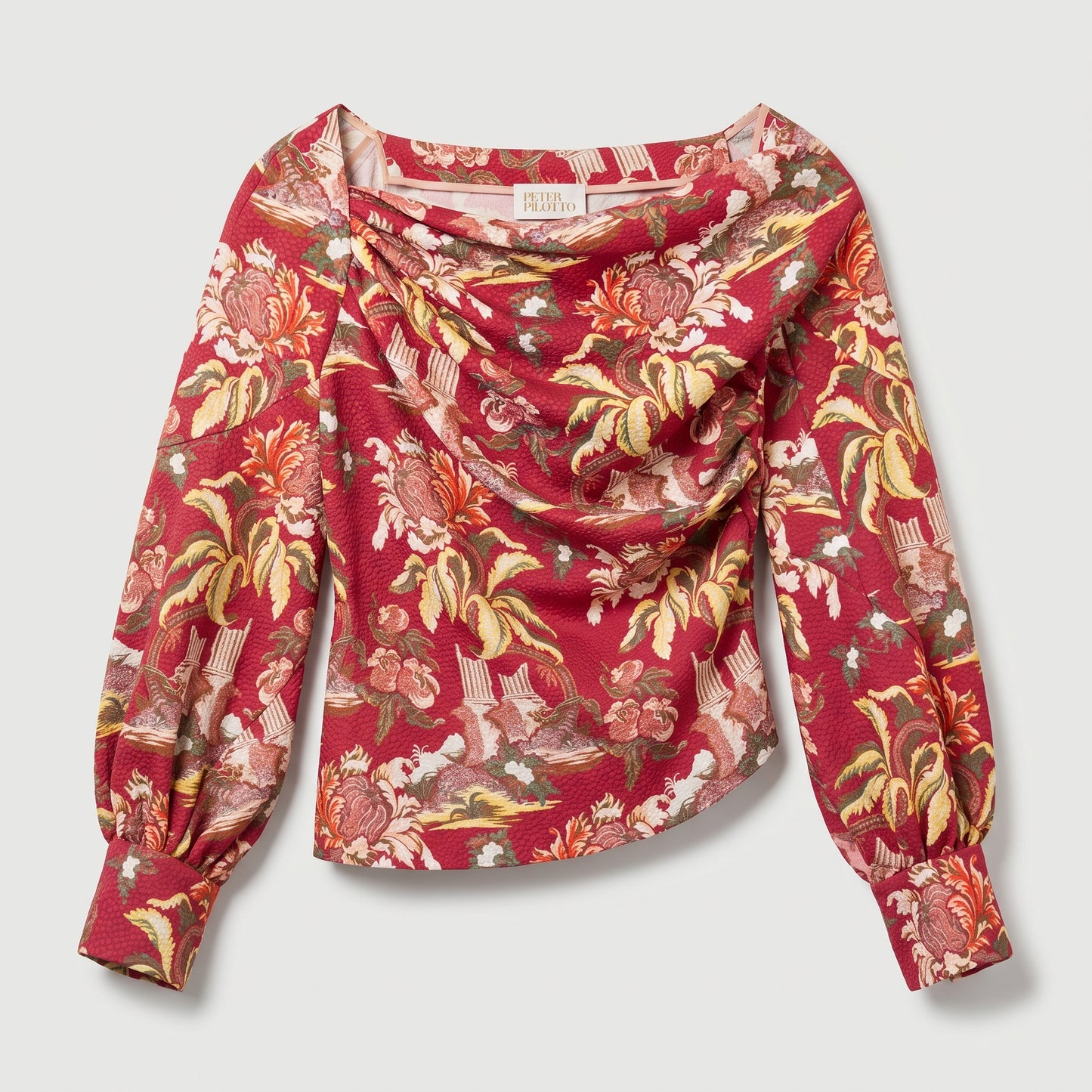 Floral Print Ruched Blouse