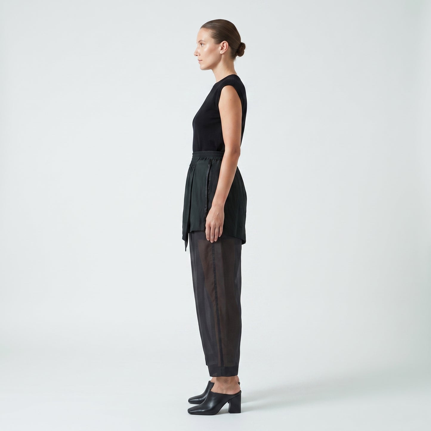 Asymmetric Overlay Crop Trousers