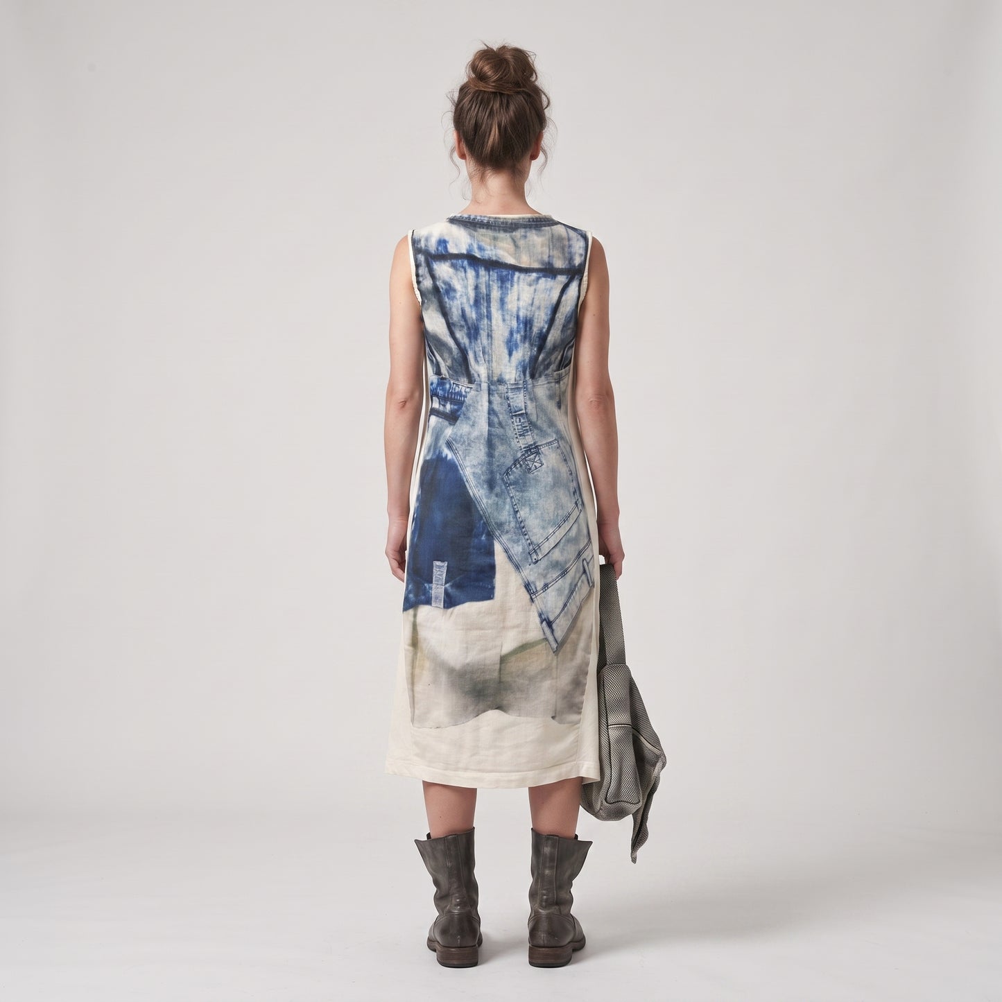 Abstract Printed Cotton Shift Dress