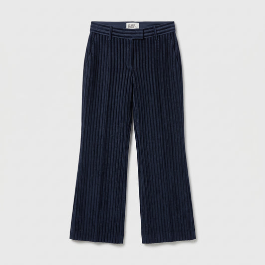 Tailored Striped Velvet Trousers