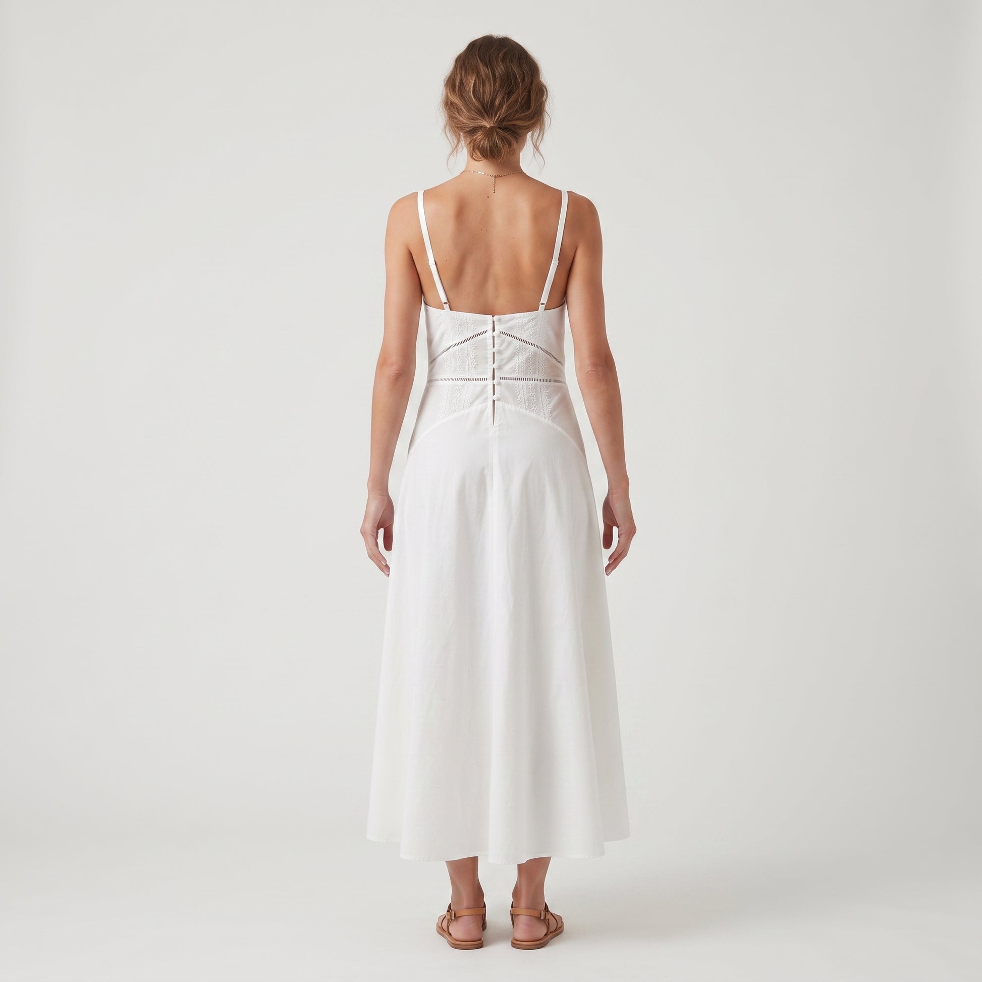 White Cotton Slip Midi Dress – PIAFF BOUTIQUE