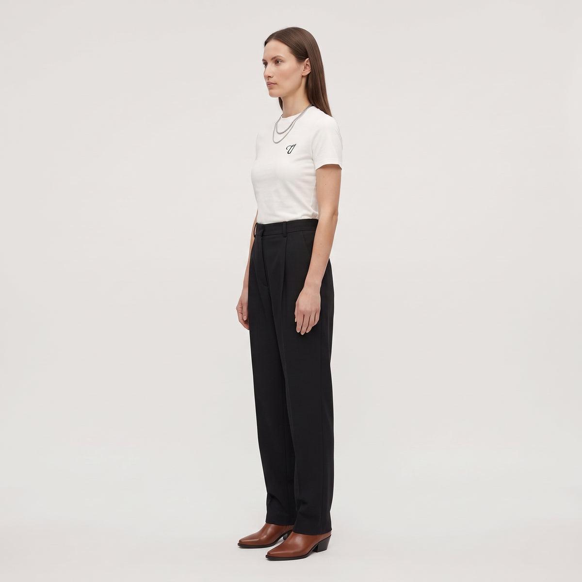 Minimalist Embroidered White Tee