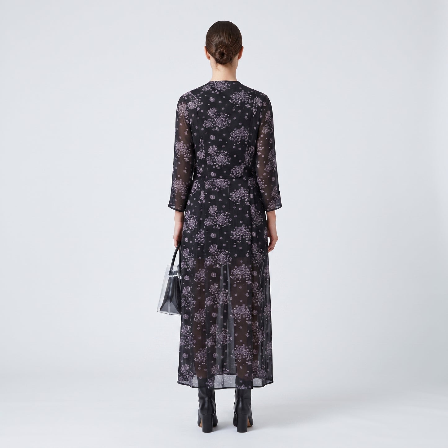 Floral Print Sheer Midi Dress