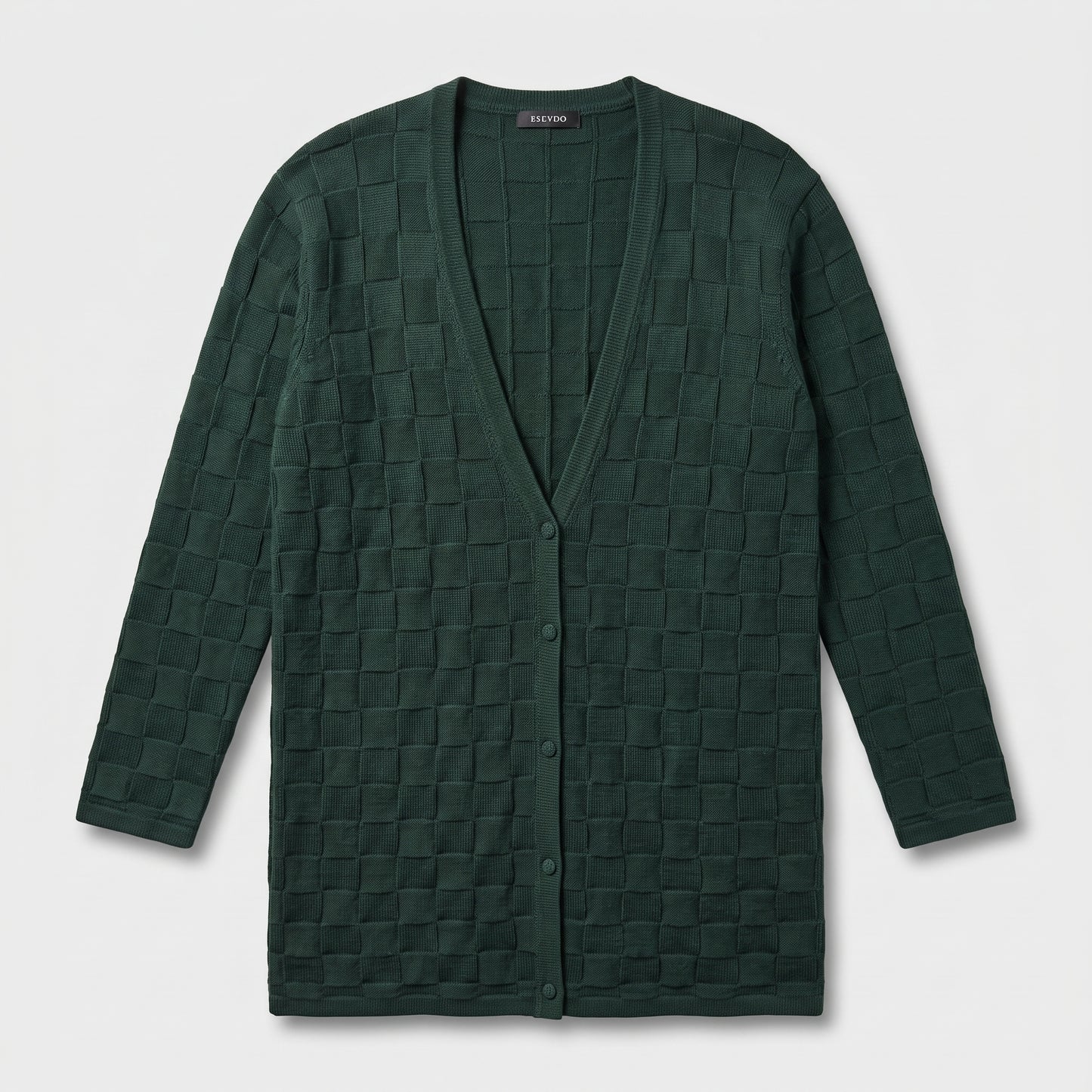 Textured Forest Green Cardigan