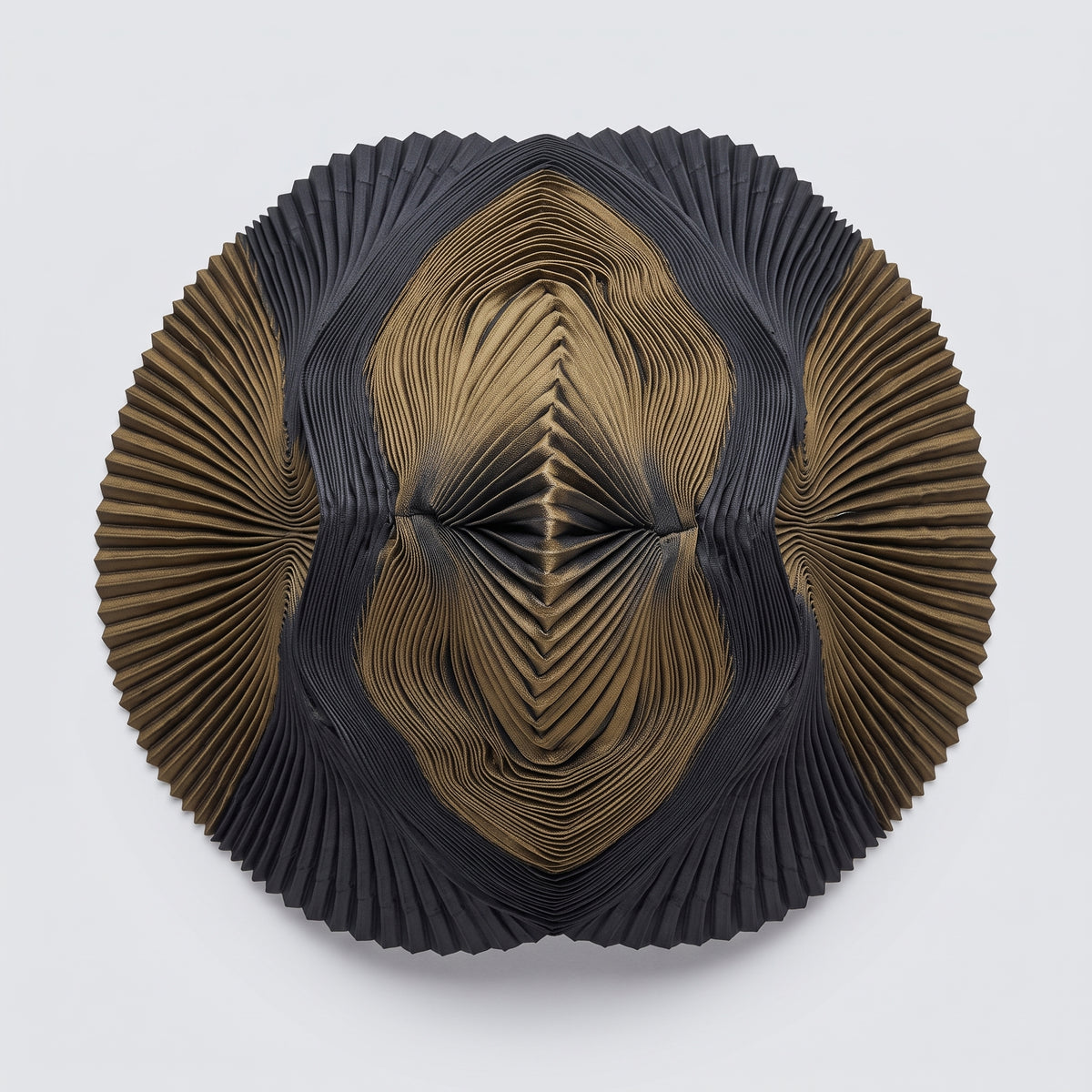 Two-Tone Pleated Sculptural Cape