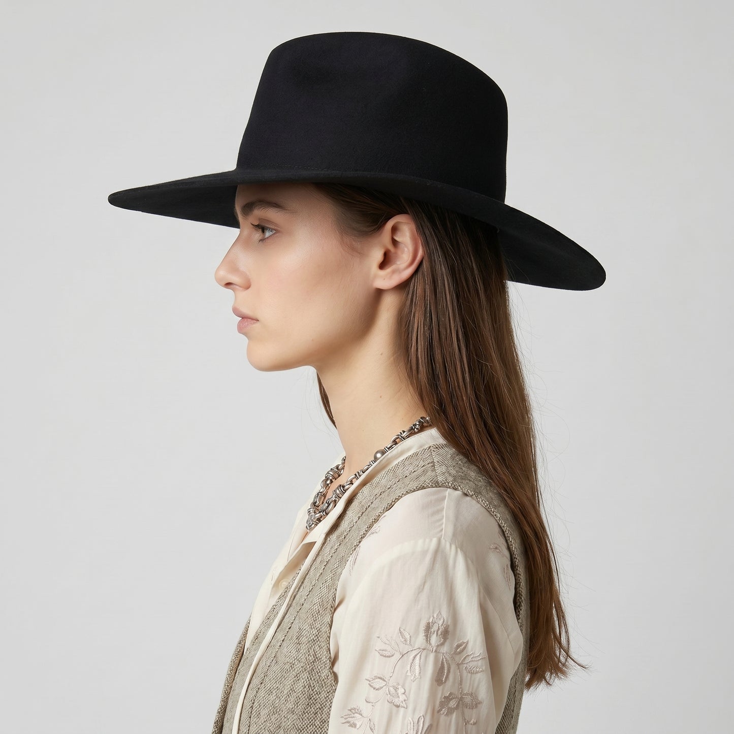 Classic Wide Brim Fedora Hat