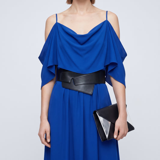 Asymmetric Cold Shoulder Soft Dress