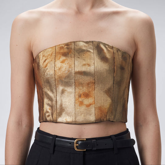 Metallic Gold Structured Corset Top