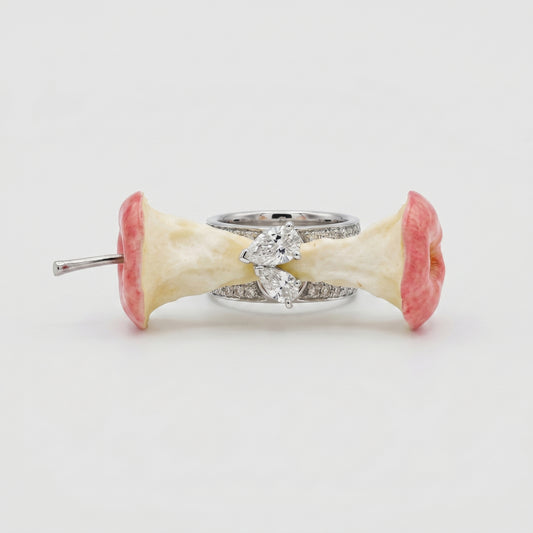 Sculptural Apple Core Diamond Ring