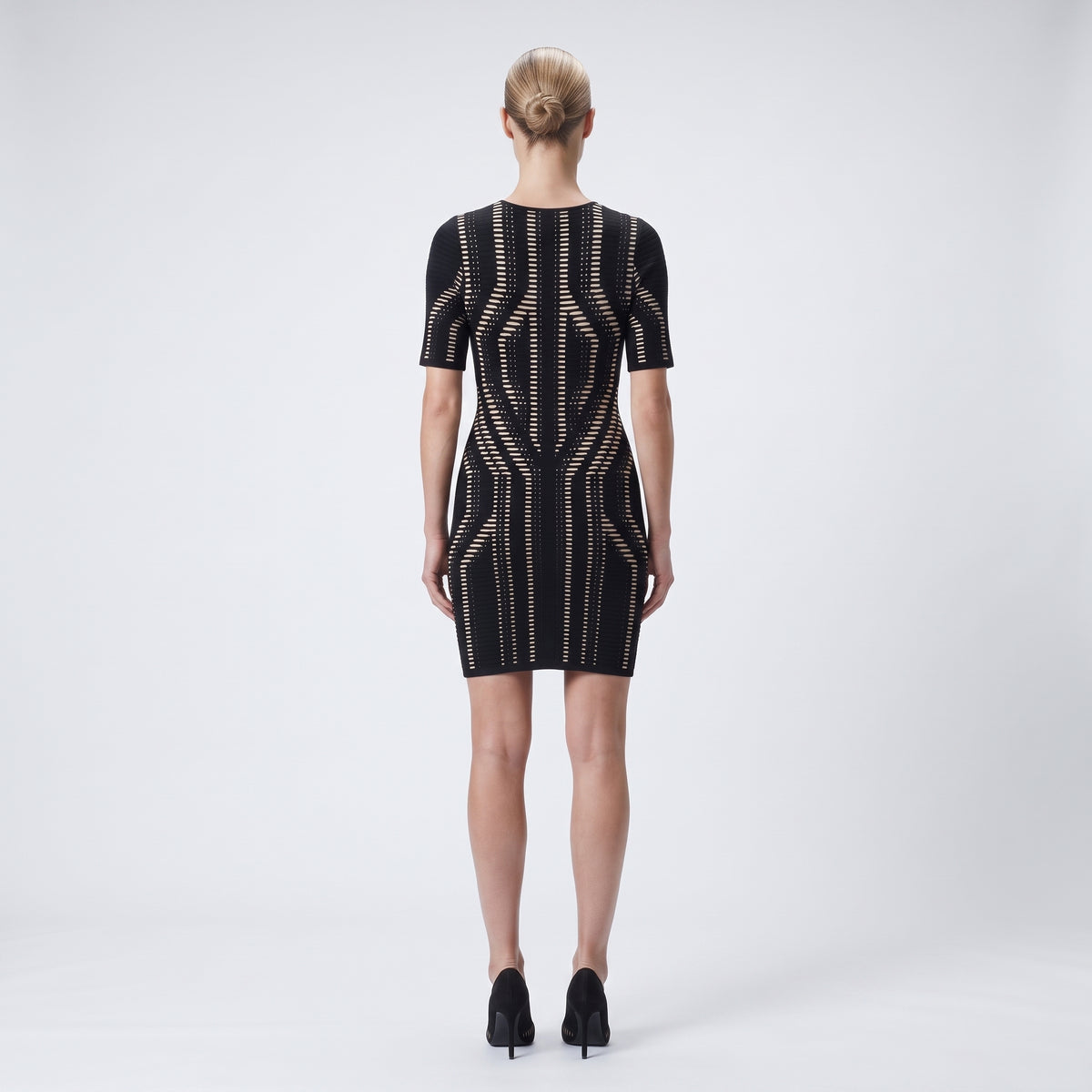 Graphic Knit Bodycon Mini Dress