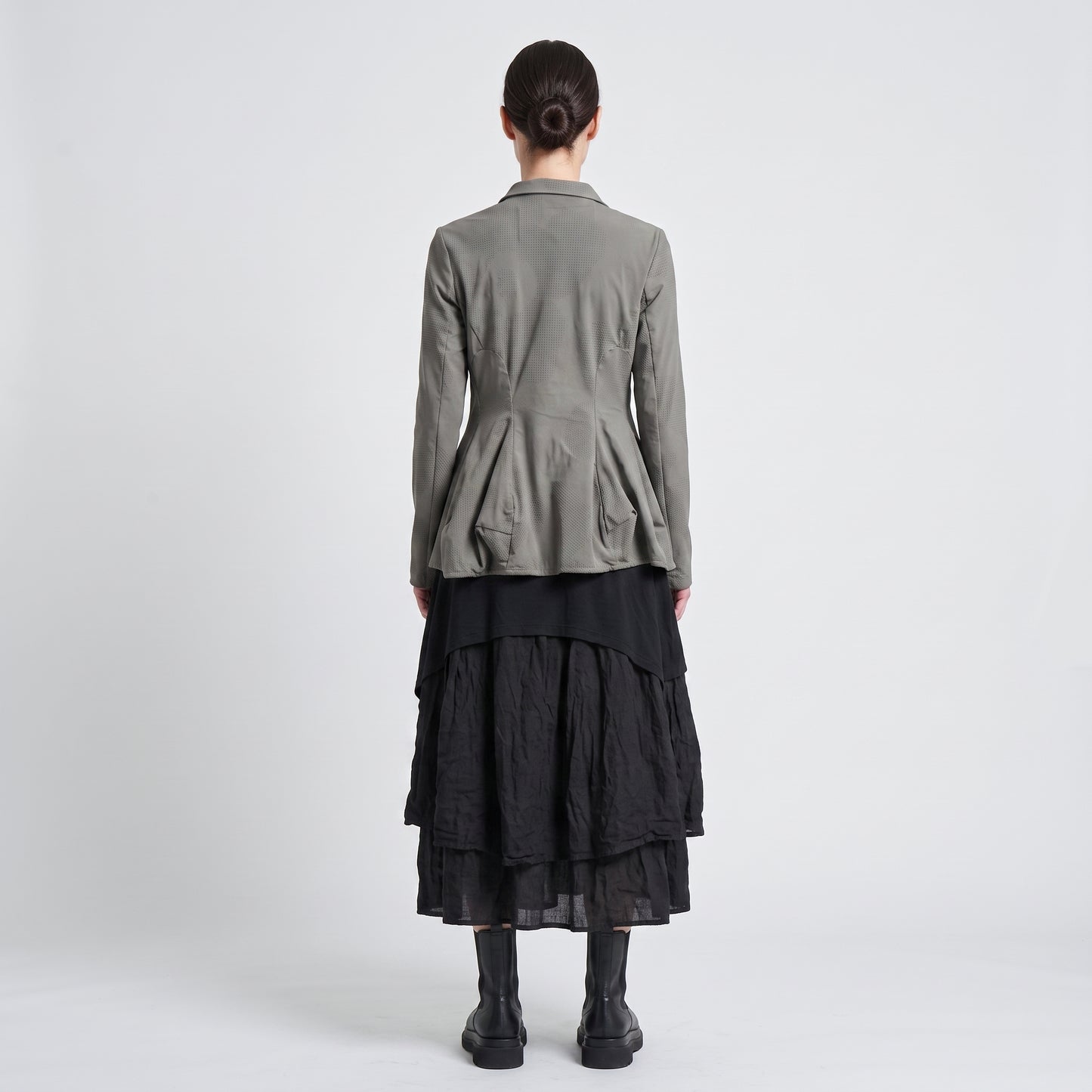 Textured Tailored Buttoned Jacket