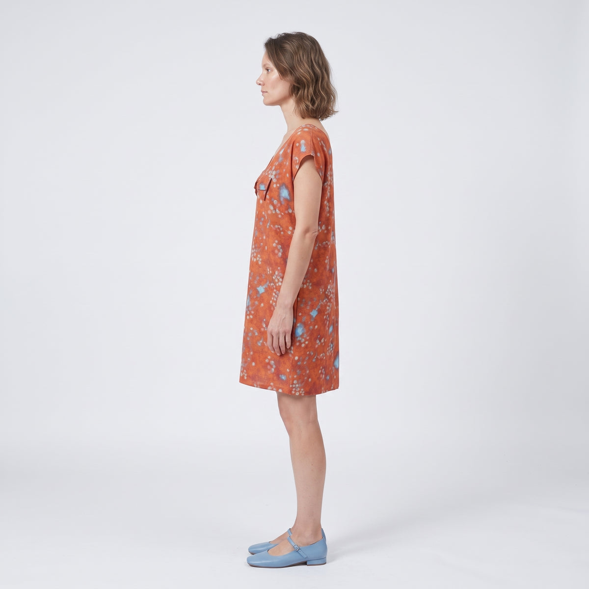 Abstract Print Bow Detail Top